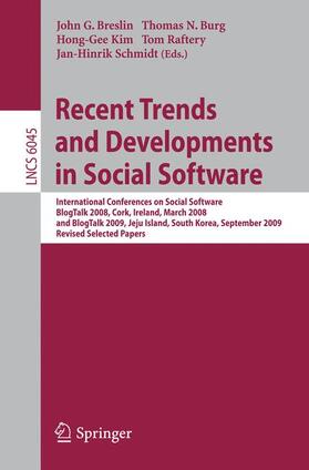 Breslin / Burg / Kim |  Recent Trends and Developments in Social Software | Buch |  Sack Fachmedien