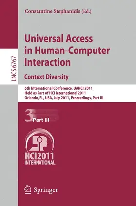 Stephanidis | Universal Access in Human-Computer Interaction. Context Diversity | Buch | 978-3-642-21665-7 | sack.de