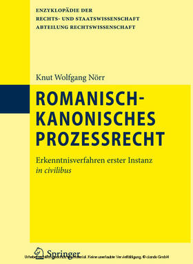 Nörr |  Romanisch-kanonisches Prozessrecht | eBook | Sack Fachmedien