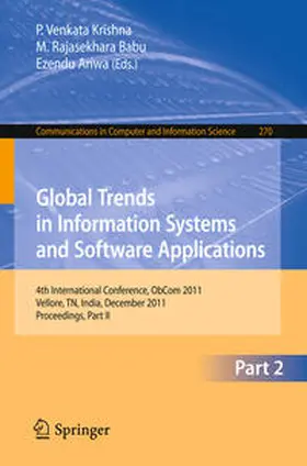 Krishna / Babu / Ariwa |  Global Trends in Information Systems and Software Applications | eBook | Sack Fachmedien