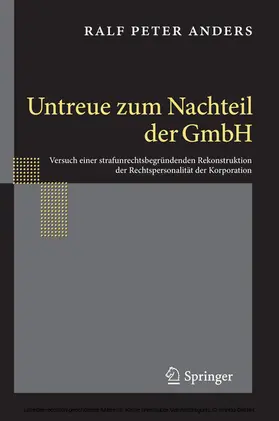 Anders |  Untreue zum Nachteil der GmbH | eBook | Sack Fachmedien