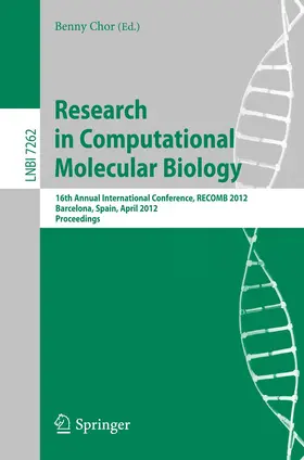 Chor |  Research in Computational Molecular Biology | Buch |  Sack Fachmedien