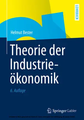 Bester |  Theorie der Industrieökonomik | eBook | Sack Fachmedien