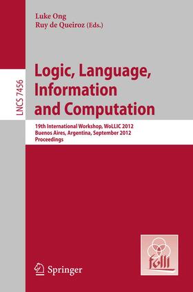 de Queiroz / Ong |  Logic, Language, Information, and Computation | Buch |  Sack Fachmedien