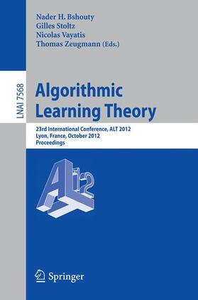 Bshouty / Zeugmann / Stoltz |  Algorithmic Learning Theory | Buch |  Sack Fachmedien