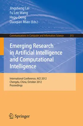 Lei / Wang / Deng |  Emerging Research in Artificial Intelligence and Computational Intelligence | eBook | Sack Fachmedien