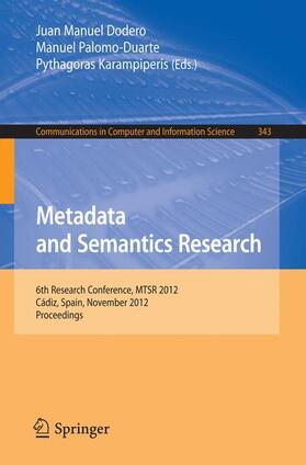 Dodero / Karampiperis / Palomo-Duarte |  Metadata and Semantics Research | Buch |  Sack Fachmedien