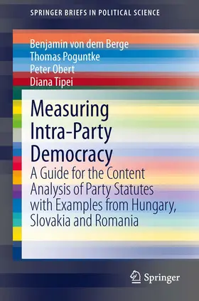 von dem Berge / Poguntke / Obert |  Measuring Intra-Party Democracy | eBook | Sack Fachmedien