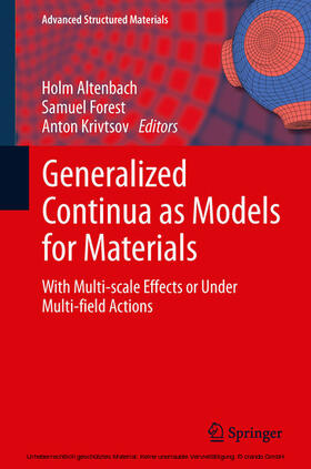 Altenbach / Forest / Krivtsov |  Generalized Continua as Models for Materials | eBook | Sack Fachmedien
