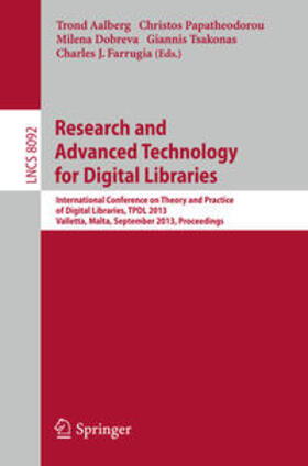 Aalberg / Papatheodorou / Dobreva |  Research and Advanced Technology for Digital Libraries | eBook | Sack Fachmedien