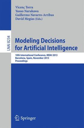 Torra / Megías / Narukawa |  Modeling Decisions for Artificial Intelligence | Buch |  Sack Fachmedien