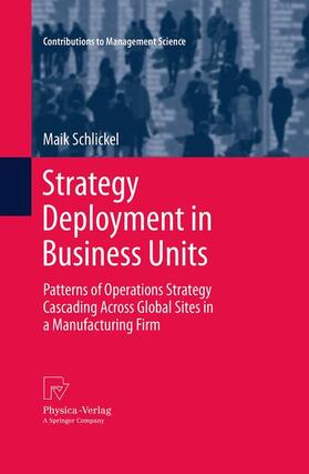 Schlickel |  Strategy Deployment in Business Units | Buch |  Sack Fachmedien