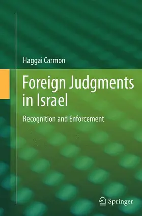 Carmon |  Foreign Judgments in Israel | Buch |  Sack Fachmedien