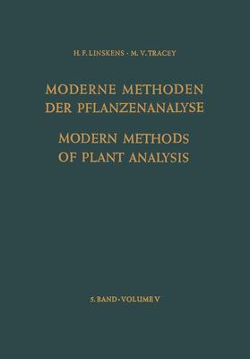 Biemann / Hommes / Boardman |  Modern Methods of Plant Analysis / Moderne Methoden der Pflanzenanalyse | Buch |  Sack Fachmedien