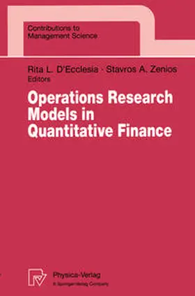 D'Ecclesia / Zenios |  Operations Research Models in Quantitative Finance | eBook | Sack Fachmedien