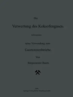 Baum / Scheel / Geiger |  Die Verwertung des Koksofengases, insbesondere seine Verwendung zum Gasmotorenbetriebe | Buch |  Sack Fachmedien