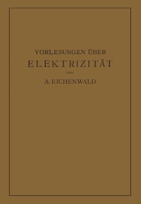 Eichenwald |  Vorlesungen über Elektrizität | Buch |  Sack Fachmedien