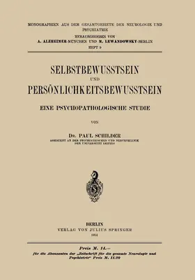 Schilder |  Selbstbewusstsein und Persönlichkeitsbewusstsein | Buch |  Sack Fachmedien