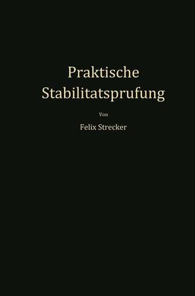 Strecker |  Praktische Stabilitätsprüfung | Buch |  Sack Fachmedien