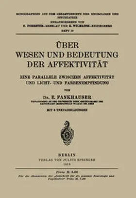 Fankhauser |  Über Wesen und Bedeutung der Affektivität | eBook | Sack Fachmedien