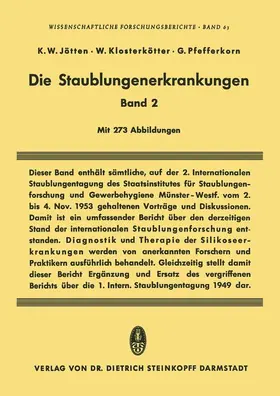 Jötten / Pfefferkorn / Klosterkötter |  Die Staublungenerkrankungen Band II | Buch |  Sack Fachmedien