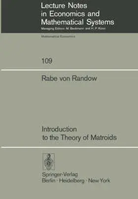 Randow |  Introduction to the Theory of Matroids | eBook | Sack Fachmedien