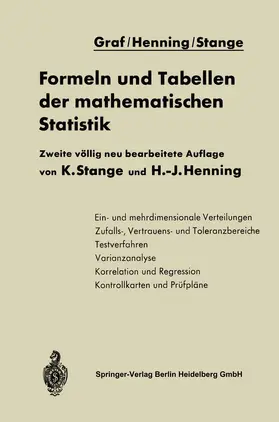 Graf / Henning / Stange |  Formeln und Tabellen der mathematischen Statistik | Buch |  Sack Fachmedien