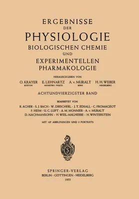 Krayer / Weber / Lehnartz |  Ergebnisse der Physiologie Biologischen Chemie und Experimentellen Pharmakologie | Buch |  Sack Fachmedien