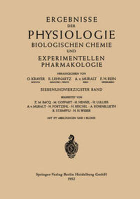 Krayer / Lehnartz / Muralt |  Ergebnisse der Physiologie Biologischen Chemie und Experimentellen Pharmakologie | eBook | Sack Fachmedien