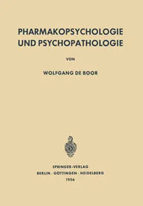 Boor |  Pharmakopsychologie und Psychopathologie | eBook | Sack Fachmedien