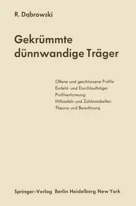 Dabrowski |  Gekrümmte dünnwandige Träger | Buch |  Sack Fachmedien