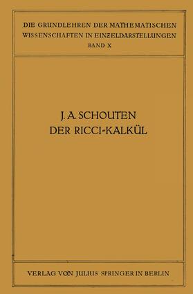 Schouten / Courant |  Der Ricci-Kalkül | Buch |  Sack Fachmedien