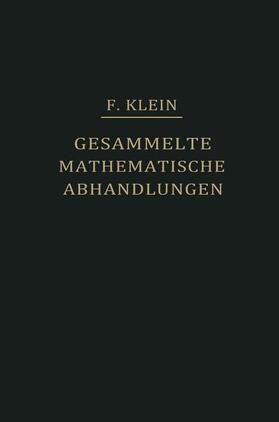 Klein / Fricke / Ostrowski |  Gesammelte Mathematische Abhandlungen I | Buch |  Sack Fachmedien