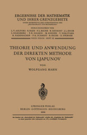 Hahn |  Theorie und Anwendung der direkten Methode von Ljapunov | eBook | Sack Fachmedien