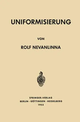 Nevanlinna |  Uniformisierung | eBook | Sack Fachmedien