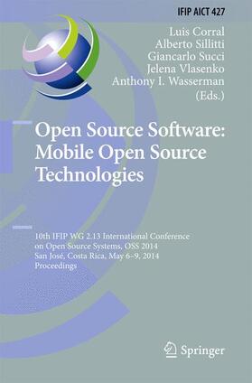 Corral / Sillitti / Wasserman |  Open Source Software: Mobile Open Source Technologies | Buch |  Sack Fachmedien