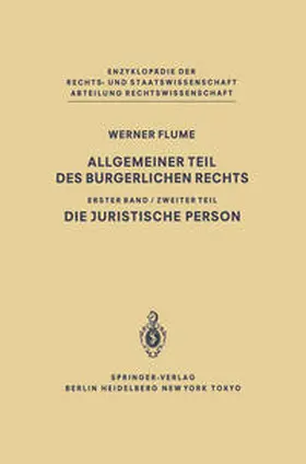 Flume | Allgemeiner Teil des Bürgerlichen Rechts | E-Book | sack.de