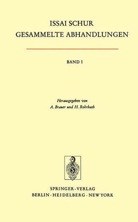 Schur / Brauer / Rohrbach |  Gesammelte Abhandlungen | Buch |  Sack Fachmedien