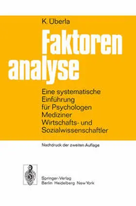 Überla |  Faktorenanalyse | eBook | Sack Fachmedien