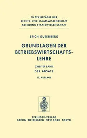 Gutenberg |  Grundlagen der Betriebswirtschaftslehre | eBook | Sack Fachmedien