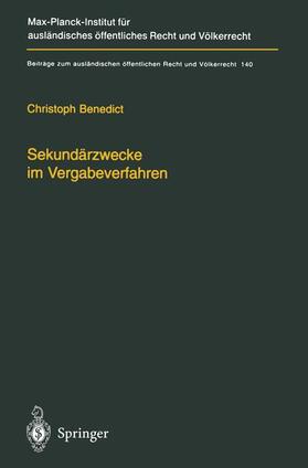 Benedict |  Sekundärzwecke im Vergabeverfahren | Buch |  Sack Fachmedien