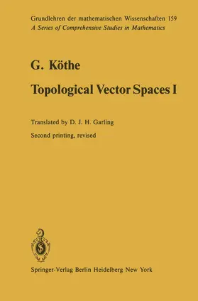 Köthe |  Topological Vector Spaces I | Buch |  Sack Fachmedien