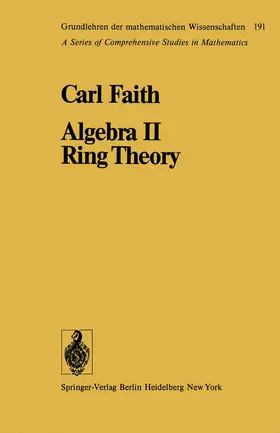 Faith |  Algebra II Ring Theory | Buch |  Sack Fachmedien