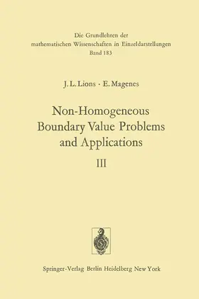 Lions / Magenes |  Non-Homogeneous Boundary Value Problems and Applications | Buch |  Sack Fachmedien