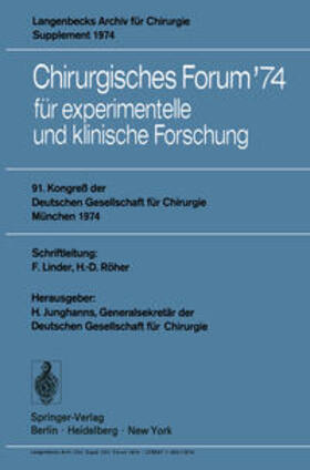 Junghanns |  Chirurgisches Forum ’74 | eBook | Sack Fachmedien