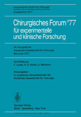 Junghanns |  Chirurgisches Forum ’77 für experimentelle und klinische Forschung | eBook | Sack Fachmedien