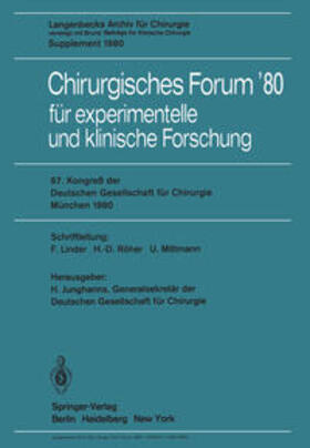 Junghanns |  Chirurgisches Forum’80 | eBook | Sack Fachmedien