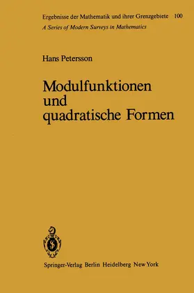 Petersson |  Modulfunktionen und quadratische Formen | Buch |  Sack Fachmedien