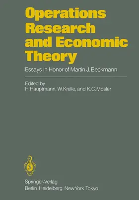 Hauptmann / Mosler / Krelle |  Operations Research and Economic Theory | Buch |  Sack Fachmedien