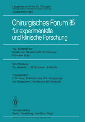 Stelzner |  102. Kongreß der Deutschen Gesellschaft für Chirurgie München, 10.–13. April 1985 | eBook | Sack Fachmedien